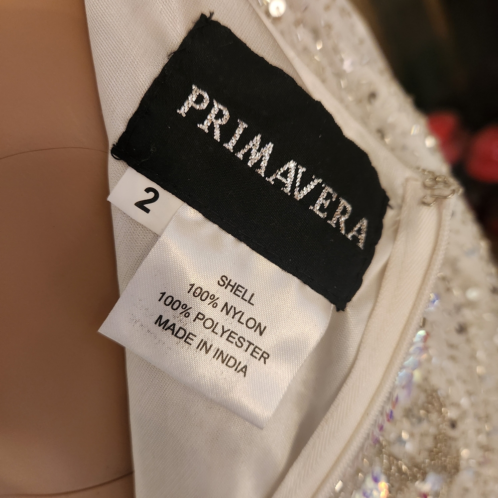 Sequin Embellished White Mini Dress with Spaghetti Straps - Picture 14 of 15